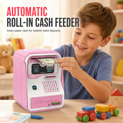 🧒Giocattolo Salvadanaio Educativo per Famiglia 👨‍👩‍👧🎨🚪 Disponibile in 4 colori, con vano interno per risparmi e funzioni interattive, aiuta i bambini ad apprendere il valore del denaro sotto supervisione adulta nella camera da gioco.