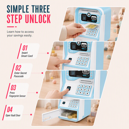 🧒Giocattolo Salvadanaio Educativo per Famiglia 👨‍👩‍👧🎨🚪 Disponibile in 4 colori, con vano interno per risparmi e funzioni interattive, aiuta i bambini ad apprendere il valore del denaro sotto supervisione adulta nella camera da gioco.