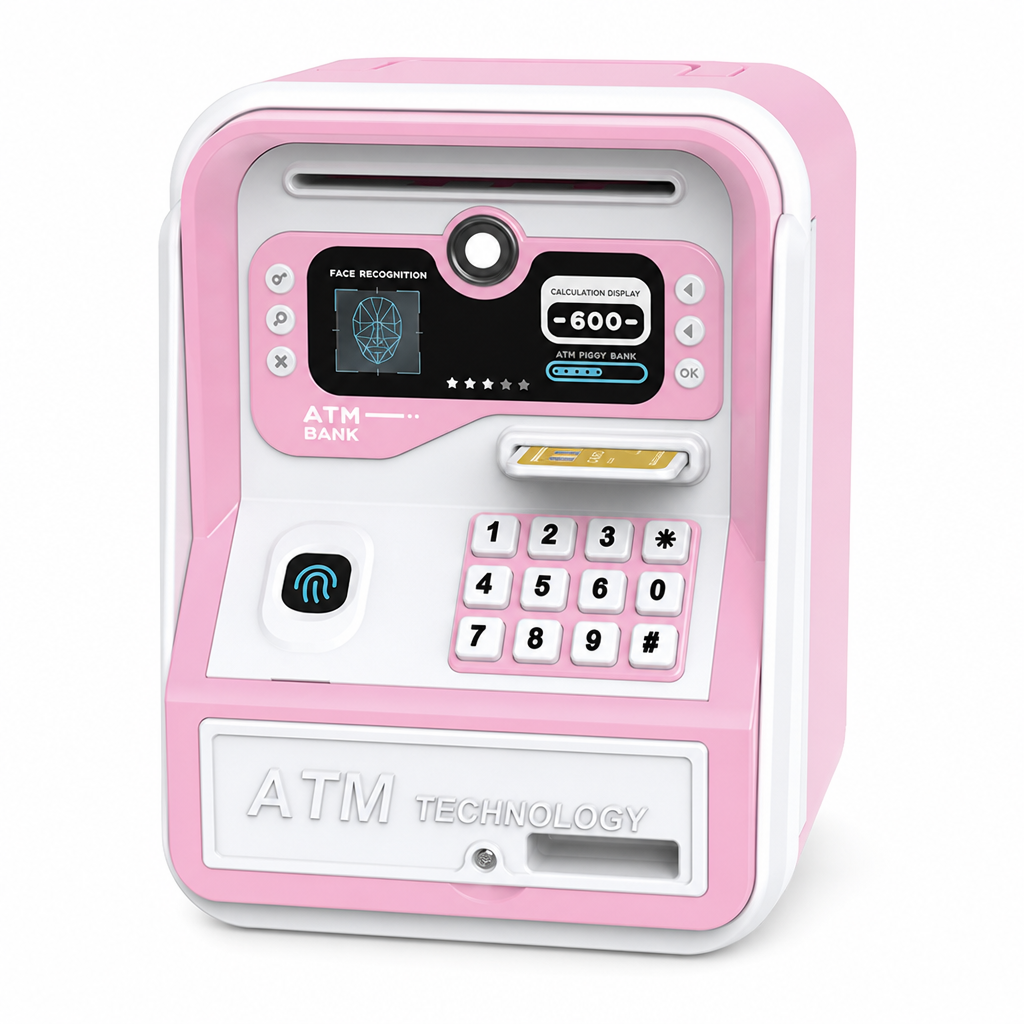 🧒Giocattolo Salvadanaio Educativo per Famiglia 👨‍👩‍👧🎨🚪 Disponibile in 4 colori, con vano interno per risparmi e funzioni interattive, aiuta i bambini ad apprendere il valore del denaro sotto supervisione adulta nella camera da gioco.