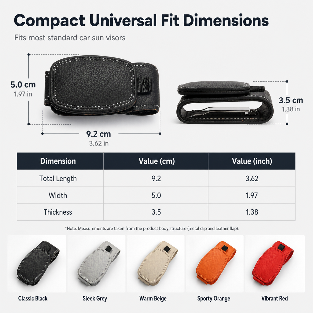 🔥 -50% Oggi: Supporto per Occhiali da Sole per Auto – Clip Magnetica in Pelle con Porta Biglietti e Carte. Tieni occhiali, biglietti e carte sempre a portata di mano.