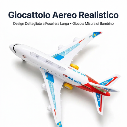🏠Aeroplano sicuro per bambini con luci e musica educative 👶Gioco educativo｜🍃Materiale sicuro｜✨Sviluppo sensoriale. 👶Stimola fantasia e capacità uditiva dei bambini. 🍃Materiale innocuo e privo di parti pericolose.