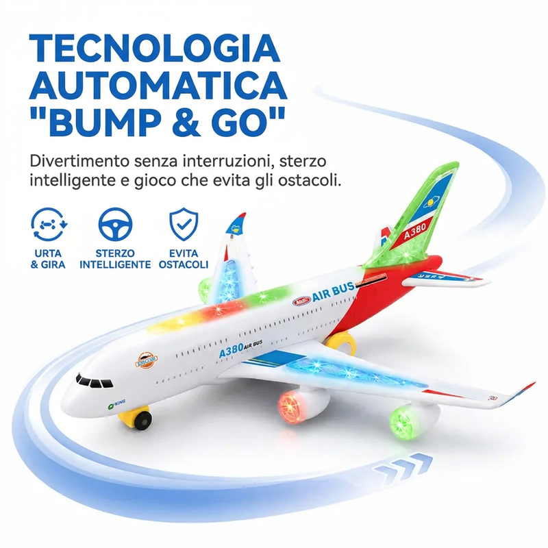 🏠Aeroplano sicuro per bambini con luci e musica educative 👶Gioco educativo｜🍃Materiale sicuro｜✨Sviluppo sensoriale. 👶Stimola fantasia e capacità uditiva dei bambini. 🍃Materiale innocuo e privo di parti pericolose.