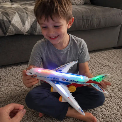 🏠Aeroplano sicuro per bambini con luci e musica educative 👶Gioco educativo｜🍃Materiale sicuro｜✨Sviluppo sensoriale. 👶Stimola fantasia e capacità uditiva dei bambini. 🍃Materiale innocuo e privo di parti pericolose.