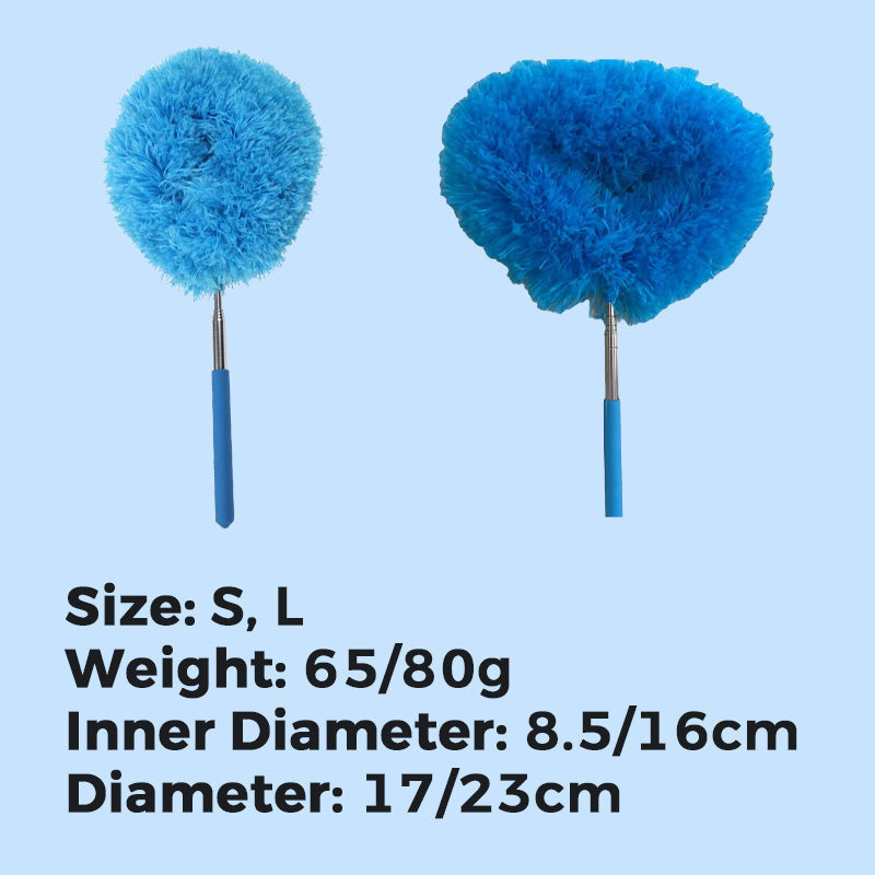 🧹Piumino telescopico in microfibra 📏Asta fino a 80cm｜🧶Microfibra morbida｜🚿Lavabile. L’asta regolabile permette di raggiungere zone alte e angoli stretti, semplificando la tua routine di pulizia.