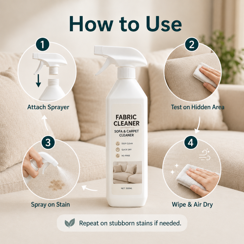 Spray Detergente Senza Risciacquo per Tessuti e Imbottiti 🧴🧹⏱️ Senza acqua e risciacquo, rimuove rapidamente macchie da divani e sedili auto, con asciugatura veloce per mantenere i tessuti puliti con pochi gesti.