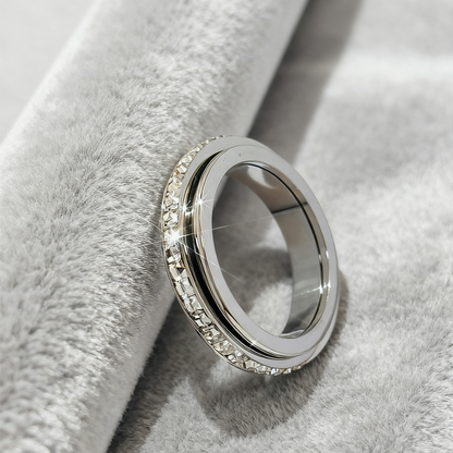 📢📢50% DI SCONTO!!! 🎅Anello girevole in acciaio al titanio con zircon