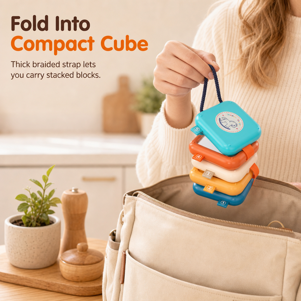 Emphasize development: ✨ Palla Attività Sensoriale Impilabile – 5 Lati di Gioco, Pulsanti e Ingranaggi – Bordi Lisci e Sicuri – Perfetta per Viaggi e Gioco! 50% OFF 🧸