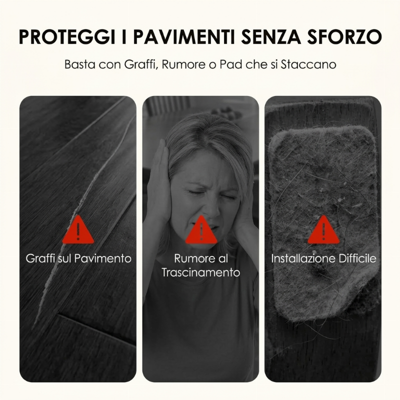 24 protezioni per piedi di sedia in silicone con pattini in feltro per pavimenti