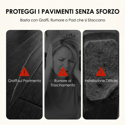 24 protezioni per piedi di sedia in silicone con pattini in feltro per pavimenti