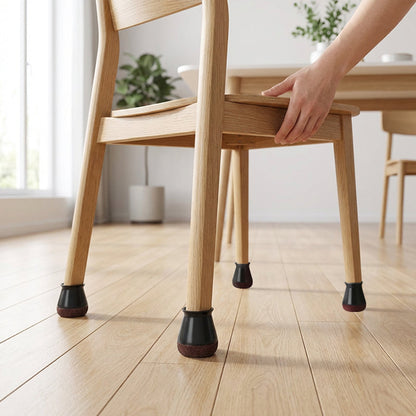 24 protezioni per piedi di sedia in silicone con pattini in feltro per pavimenti