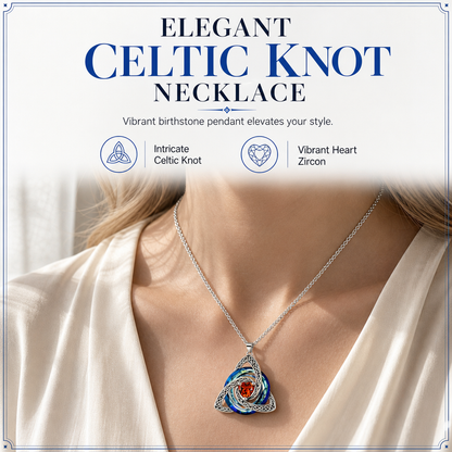 Collana Nodo Celtico con Ciondolo Cuore in Cristallo 💐💎❤️ Metallo in rame delicato non irrita la pelle del collo, il zircone riflette la luce in ogni movimento, la catena regolabile si adatta alla clavicola e si abbina facilmente a ogni outfit quotidiano.