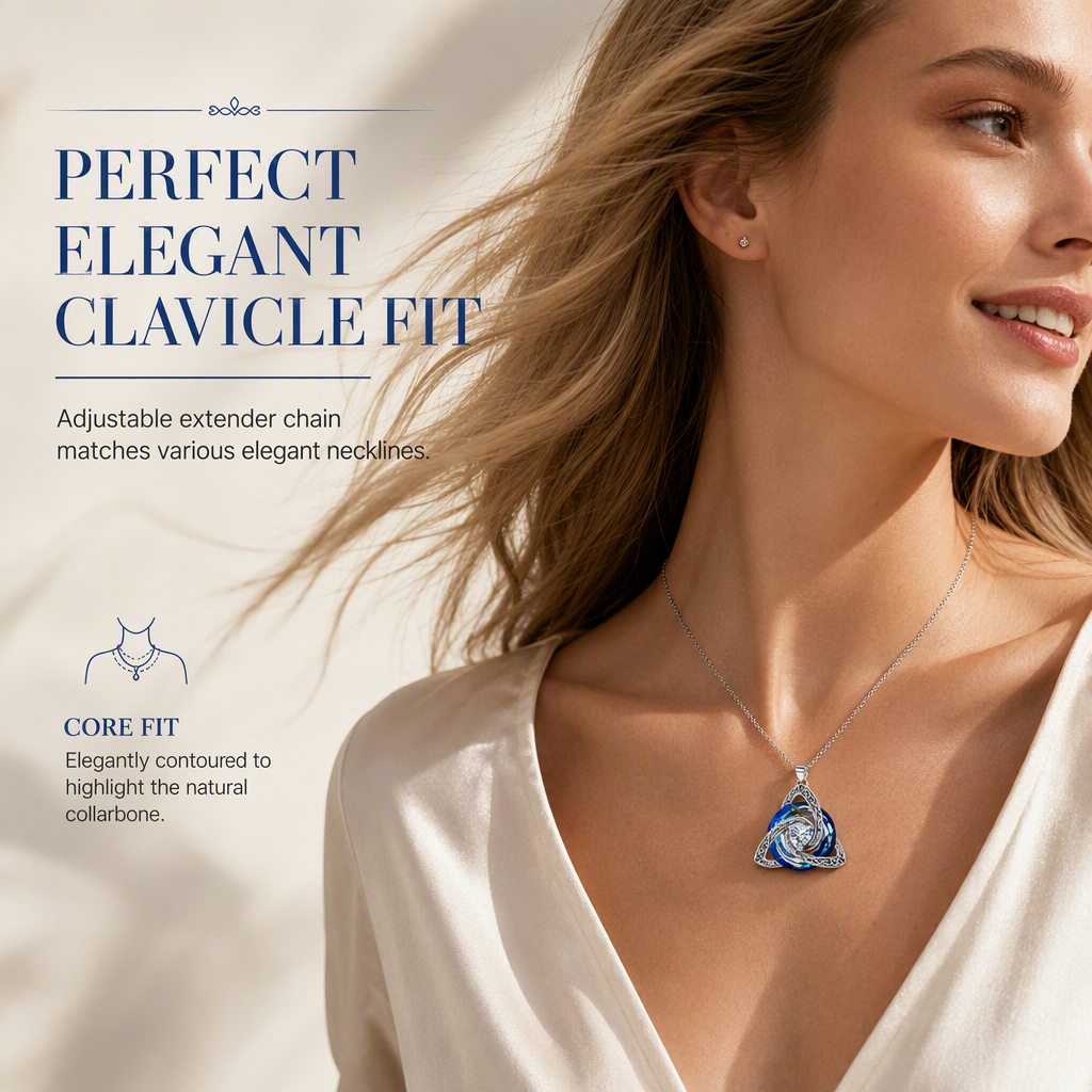 Collana Nodo Celtico con Ciondolo Cuore in Cristallo 💐💎❤️ Metallo in rame delicato non irrita la pelle del collo, il zircone riflette la luce in ogni movimento, la catena regolabile si adatta alla clavicola e si abbina facilmente a ogni outfit quotidiano.