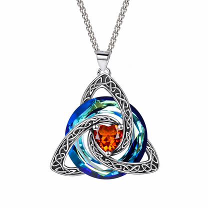 Collana Nodo Celtico con Ciondolo Cuore in Cristallo 💐💎❤️ Metallo in rame delicato non irrita la pelle del collo, il zircone riflette la luce in ogni movimento, la catena regolabile si adatta alla clavicola e si abbina facilmente a ogni outfit quotidiano.