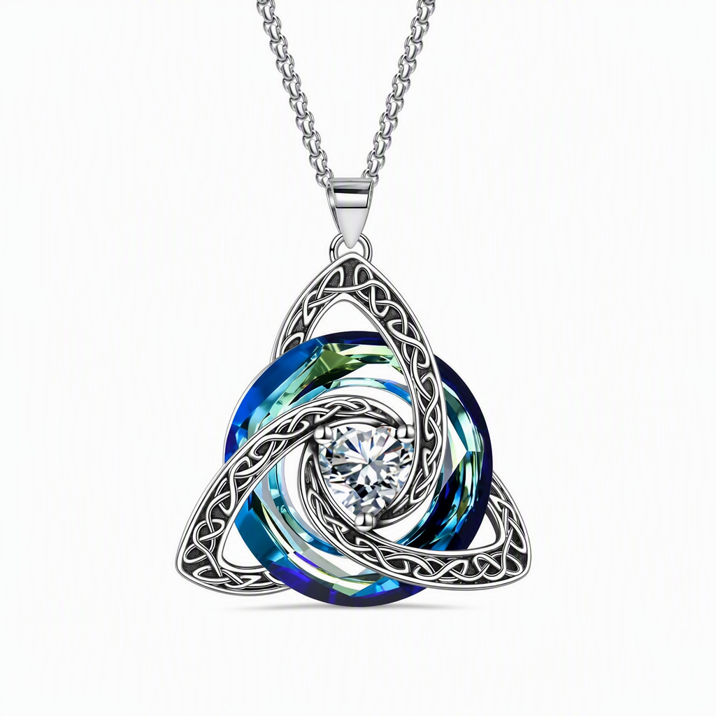 Collana Nodo Celtico con Ciondolo Cuore in Cristallo 💐💎❤️ Metallo in rame delicato non irrita la pelle del collo, il zircone riflette la luce in ogni movimento, la catena regolabile si adatta alla clavicola e si abbina facilmente a ogni outfit quotidiano.