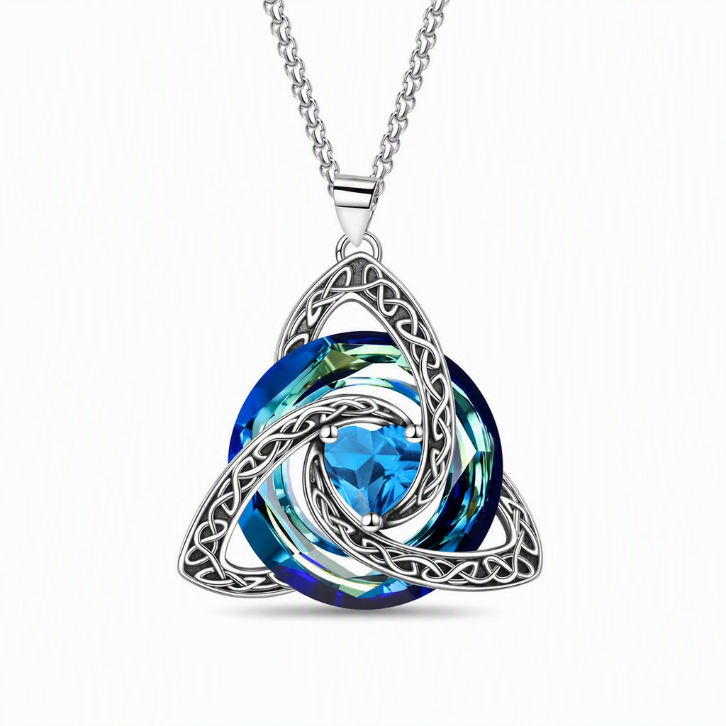 Collana Nodo Celtico con Ciondolo Cuore in Cristallo 💐💎❤️ Metallo in rame delicato non irrita la pelle del collo, il zircone riflette la luce in ogni movimento, la catena regolabile si adatta alla clavicola e si abbina facilmente a ogni outfit quotidiano.
