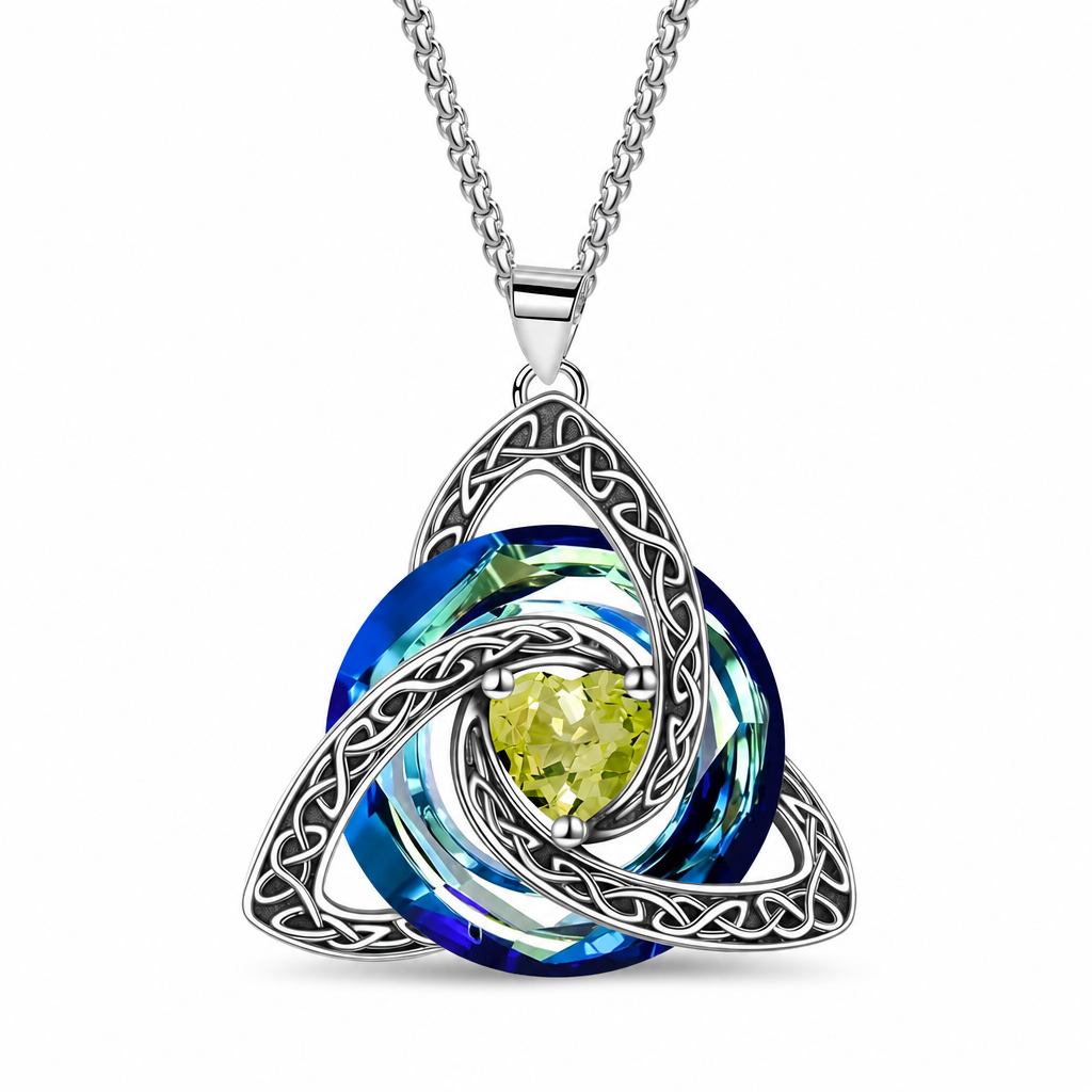 Collana Nodo Celtico con Ciondolo Cuore in Cristallo 💐💎❤️ Metallo in rame delicato non irrita la pelle del collo, il zircone riflette la luce in ogni movimento, la catena regolabile si adatta alla clavicola e si abbina facilmente a ogni outfit quotidiano.