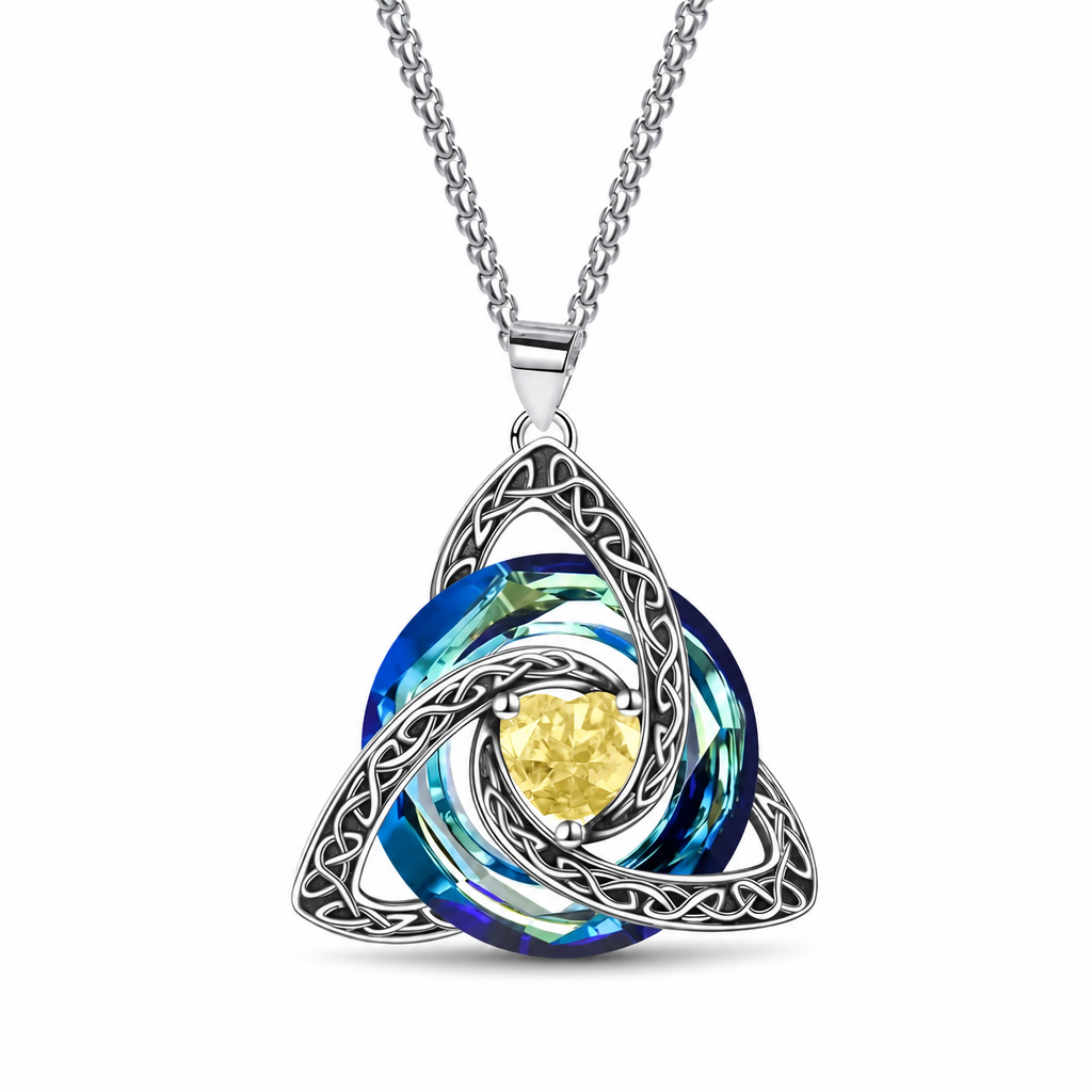 Collana Nodo Celtico con Ciondolo Cuore in Cristallo 💐💎❤️ Metallo in rame delicato non irrita la pelle del collo, il zircone riflette la luce in ogni movimento, la catena regolabile si adatta alla clavicola e si abbina facilmente a ogni outfit quotidiano.