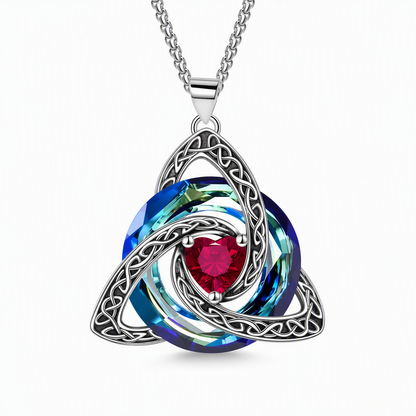 Collana Nodo Celtico con Ciondolo Cuore in Cristallo 💐💎❤️ Metallo in rame delicato non irrita la pelle del collo, il zircone riflette la luce in ogni movimento, la catena regolabile si adatta alla clavicola e si abbina facilmente a ogni outfit quotidiano.