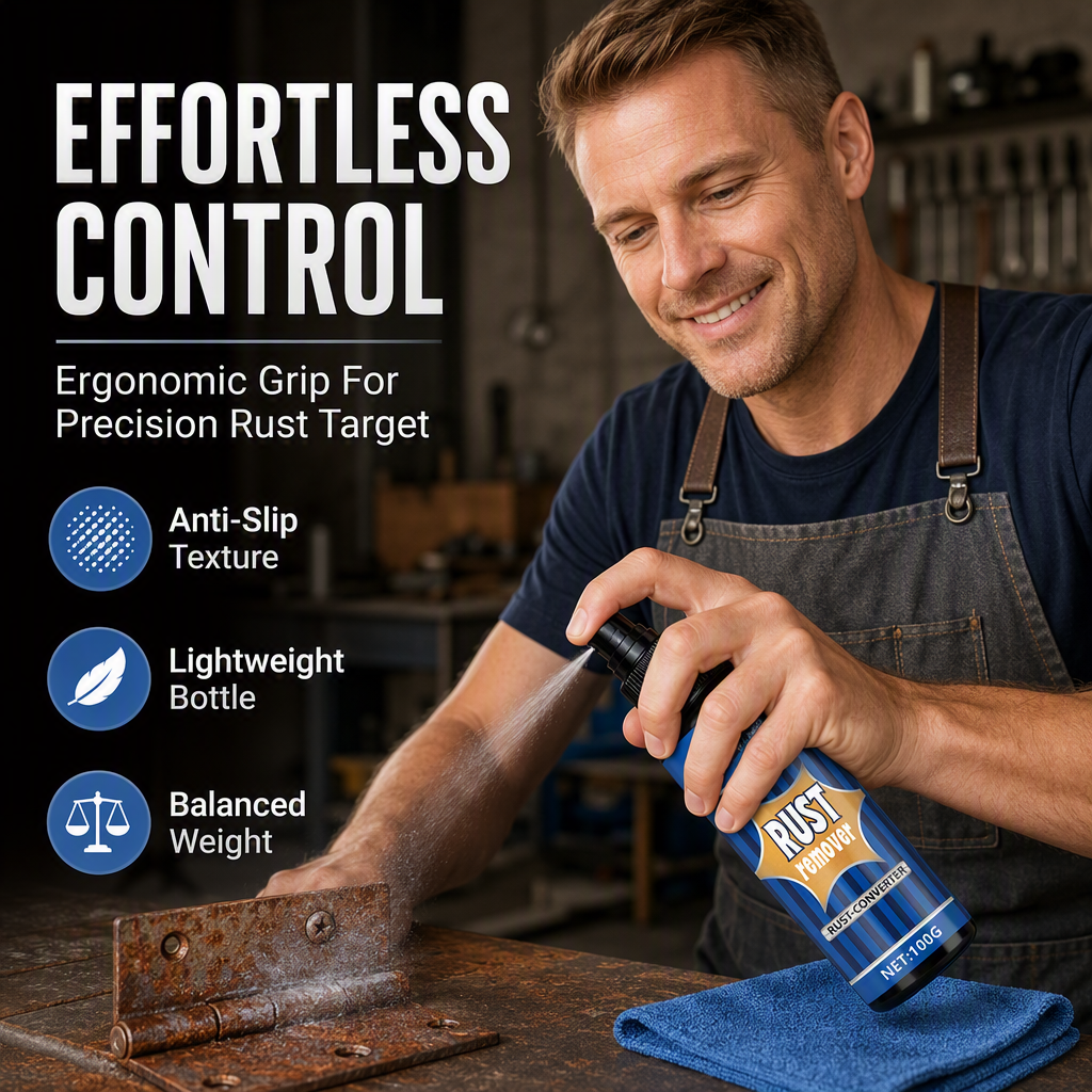 Spray antiruggine 100g ⚗️🔧💨, formula convertitrice che penetra negli strati ossidati, con ugello a spruzzo confortevole, rimuovi la ruggine dai tuoi utensili e parti auto senza sforzo.