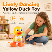 👨‍👩‍👧‍👦Anatra giocattolo elettrica danzante 🎵Musica ritmata｜💡Luci LED｜🦆Ali oscillanti. L’anatra si muove e suona, offre un gioco divertente che intrattiene il bambino durante il tempo libero domestico.