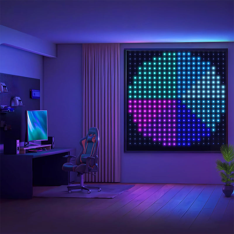 Tenda Luci LED Smart Impermeabile 🎬💧📱 Personalizza immagini e animazioni, sincronizza le luci con la musica, installala su finestra o balcone per creare atmosfere cinematografiche per le tue serate e celebrazioni.
