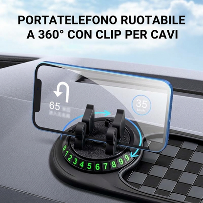 ⏳ OFFERTA LIMITATA SCONTO 50%! 🚗 Tappetino Antiscivolo Cruscotto Auto 360°! ✅ Recensioni verificate! 🔥Supporto telefono + clip cavi + adesivi numeri inclusi, 🚙anti-scivolo anche su strade sconnesse!