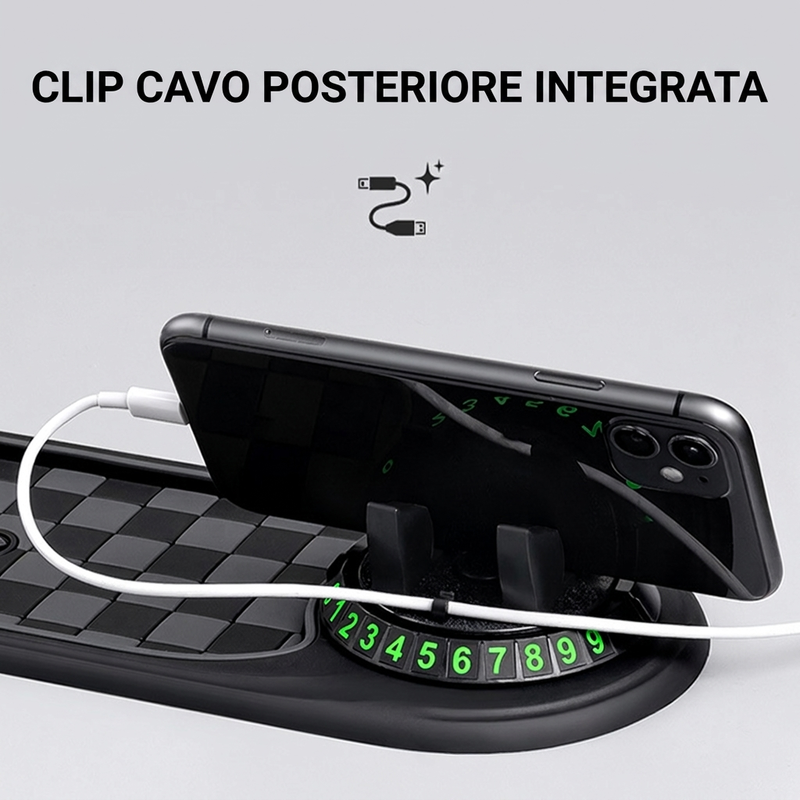 ⏳ OFFERTA LIMITATA SCONTO 50%! 🚗 Tappetino Antiscivolo Cruscotto Auto 360°! ✅ Recensioni verificate! 🔥Supporto telefono + clip cavi + adesivi numeri inclusi, 🚙anti-scivolo anche su strade sconnesse!