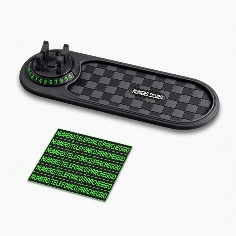 ⏳ OFFERTA LIMITATA SCONTO 50%! 🚗 Tappetino Antiscivolo Cruscotto Auto 360°! ✅ Recensioni verificate! 🔥Supporto telefono + clip cavi + adesivi numeri inclusi, 🚙anti-scivolo anche su strade sconnesse!