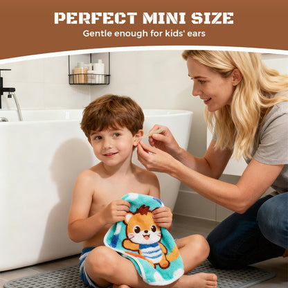 Cucchiaio per orecchie con punta morbida 🦾🛡️📏🔄✨,testina mini in silicone morbido, bordi senza spigoli, riduce il rischio di graffi durante la pulizia delle orecchie dei bambini.