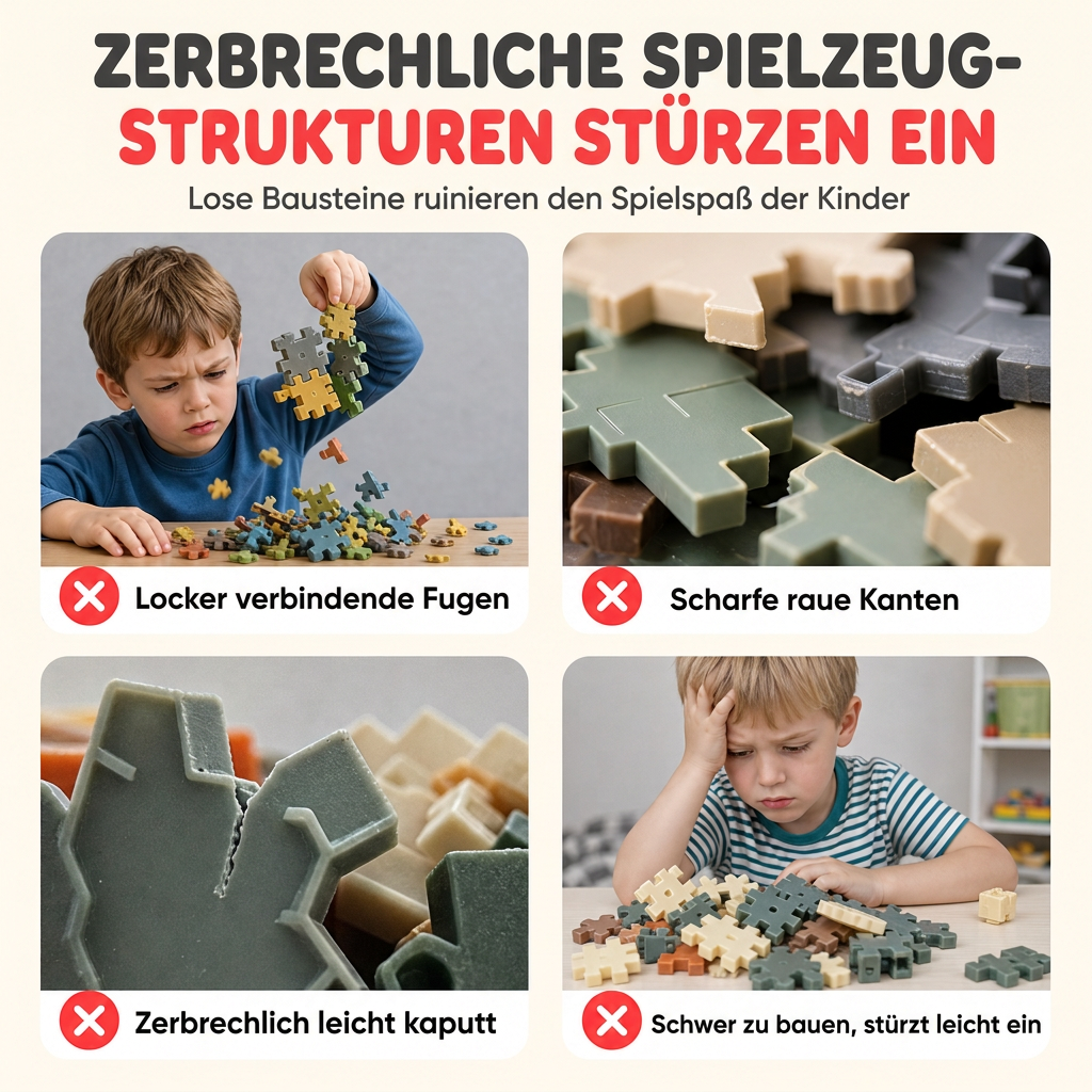 Blocchi 3D Fiocco di Neve 🧩🎨📐 Realizzati in plastica PP levigata con doppio incastro, questi blocchi disponibili in set da 100 a 600 pezzi permettono di creare strutture tridimensionali stabili e sviluppare la fantasia manuale del bambino.