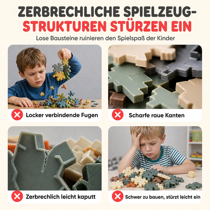Blocchi 3D Fiocco di Neve 🧩🎨📐 Realizzati in plastica PP levigata con doppio incastro, questi blocchi disponibili in set da 100 a 600 pezzi permettono di creare strutture tridimensionali stabili e sviluppare la fantasia manuale del bambino.
