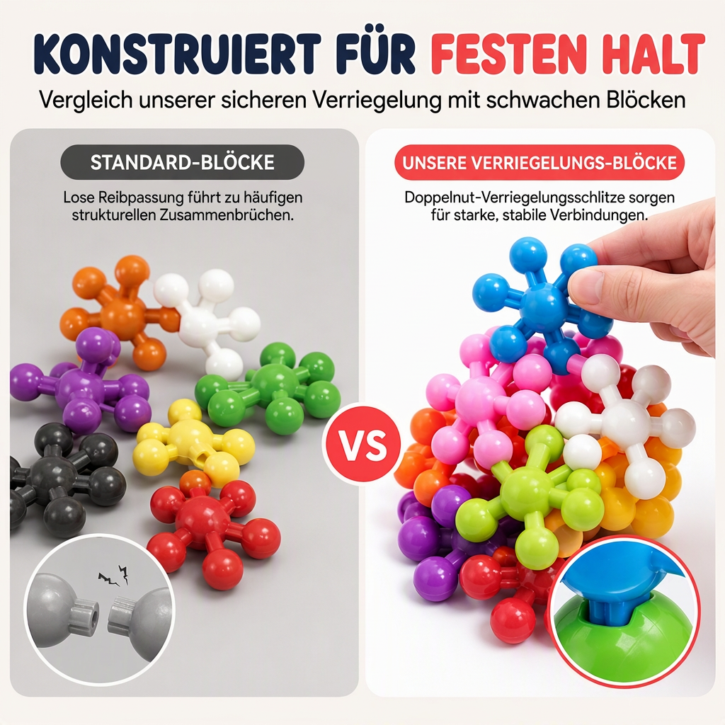 Blocchi 3D Fiocco di Neve 🧩🎨📐 Realizzati in plastica PP levigata con doppio incastro, questi blocchi disponibili in set da 100 a 600 pezzi permettono di creare strutture tridimensionali stabili e sviluppare la fantasia manuale del bambino.
