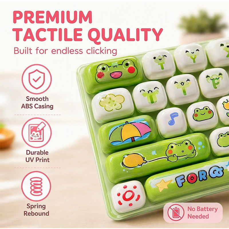 ⌨️Portachiavi Tastiera Fidget 🎮🐰🎒 Con 26 tasti dalla piacevole pressione, design animale cartoon e formato portachiavi compatto, si aggancia a borse e zaini per offrire stimolazione tattile alle dita durante le pause lavorative.✨