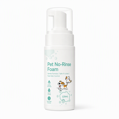 🐶Mousse Detergente Senza Acqua per Animali ✨🐾⚡ Realizzata con formula botanica antibatterica da 120ml, pulisce istantaneamente sporchi e macchie senza acqua, permettendoti di toelettare il tuo pet velocemente senza causare stress.