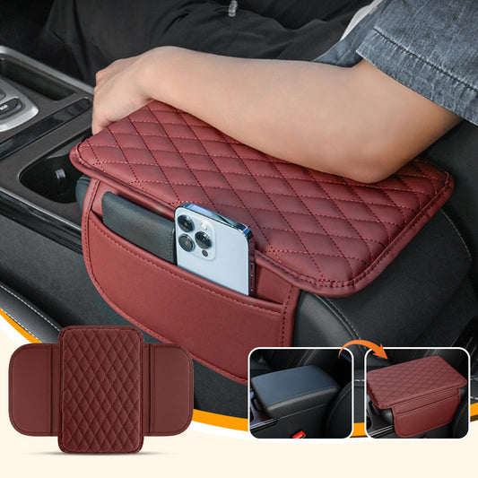 Cuscino per Bracciolo Auto 🚗🪑💼 Con nucleo in schiuma ad alta densità e base antiscivolo, questo rivestimento in PU impermeabile sostiene il braccio durante lunghi tragitti e la tasca laterale conserva piccoli oggetti per una guida più confortevole.