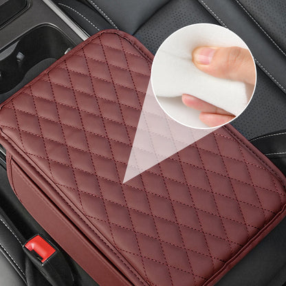 Cuscino per Bracciolo Auto 🚗🪑💼 Con nucleo in schiuma ad alta densità e base antiscivolo, questo rivestimento in PU impermeabile sostiene il braccio durante lunghi tragitti e la tasca laterale conserva piccoli oggetti per una guida più confortevole.