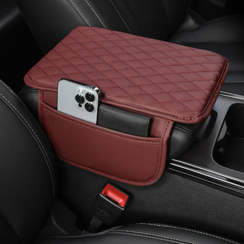 Cuscino per Bracciolo Auto 🚗🪑💼 Con nucleo in schiuma ad alta densità e base antiscivolo, questo rivestimento in PU impermeabile sostiene il braccio durante lunghi tragitti e la tasca laterale conserva piccoli oggetti per una guida più confortevole.