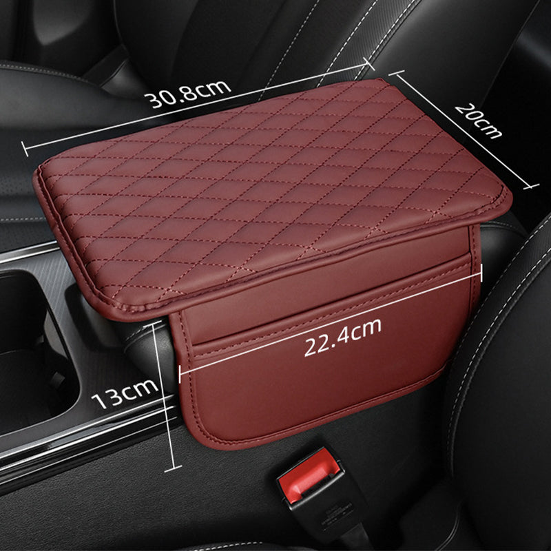 Cuscino per Bracciolo Auto 🚗🪑💼 Con nucleo in schiuma ad alta densità e base antiscivolo, questo rivestimento in PU impermeabile sostiene il braccio durante lunghi tragitti e la tasca laterale conserva piccoli oggetti per una guida più confortevole.