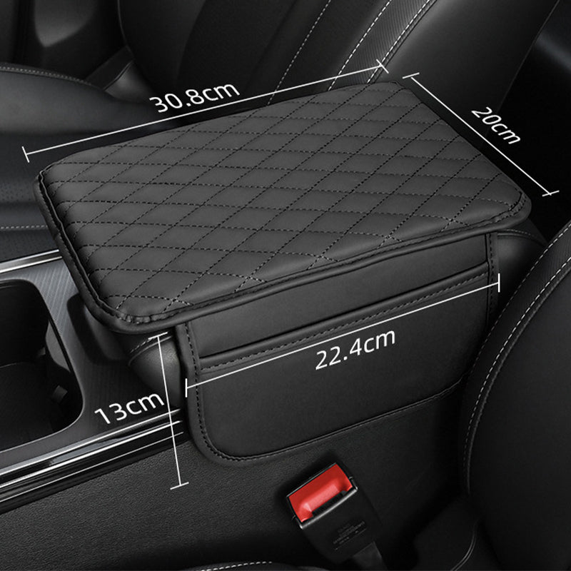 Cuscino per Bracciolo Auto 🚗🪑💼 Con nucleo in schiuma ad alta densità e base antiscivolo, questo rivestimento in PU impermeabile sostiene il braccio durante lunghi tragitti e la tasca laterale conserva piccoli oggetti per una guida più confortevole.