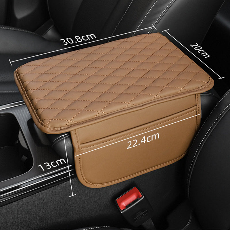 Cuscino per Bracciolo Auto 🚗🪑💼 Con nucleo in schiuma ad alta densità e base antiscivolo, questo rivestimento in PU impermeabile sostiene il braccio durante lunghi tragitti e la tasca laterale conserva piccoli oggetti per una guida più confortevole.
