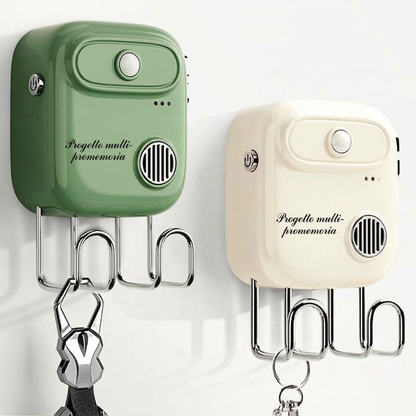 Promemoria Vocale Sensore Infrarosso 🎙️📏🏠 Dispositivo con registrazione vocale e sensore a 1,5 m, ganci integrati e installazione adesiva senza forare, attiva un messaggio personalizzato al tuo passaggio per ricordarti le cose prima di uscire.