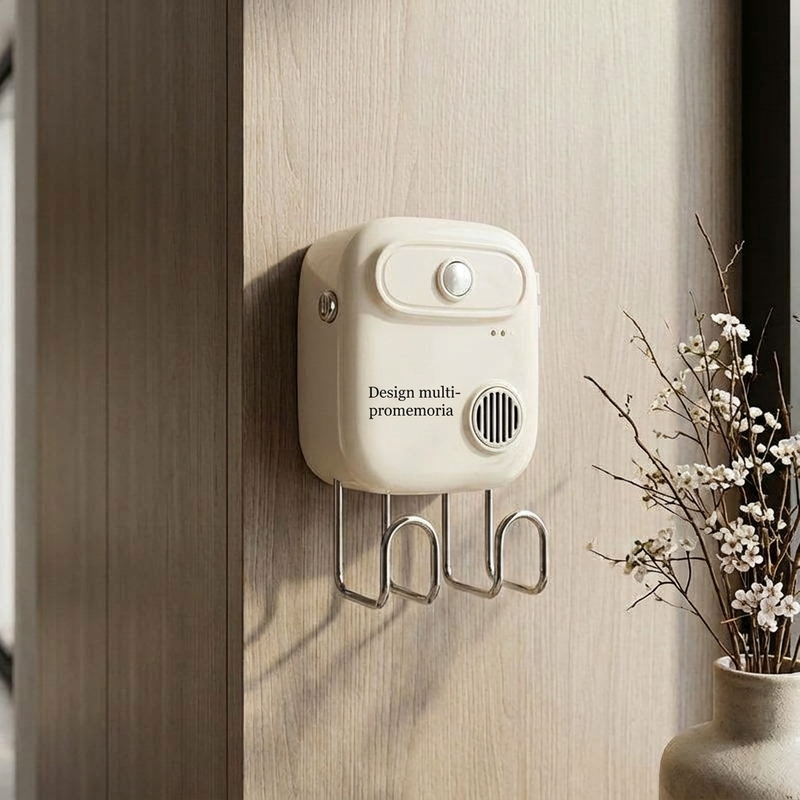 Promemoria Vocale Sensore Infrarosso 🎙️📏🏠 Dispositivo con registrazione vocale e sensore a 1,5 m, ganci integrati e installazione adesiva senza forare, attiva un messaggio personalizzato al tuo passaggio per ricordarti le cose prima di uscire.