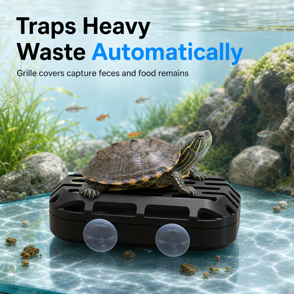 Raccoglitore Rifiuti per Vasca Acquatica 💧🧲⚙️ Progettato per acque basse, intrappola automaticamente i residui sul fondo, con corpo in ABS e ventose per un montaggio semplice e ridurre i tempi di pulizia della vasca.