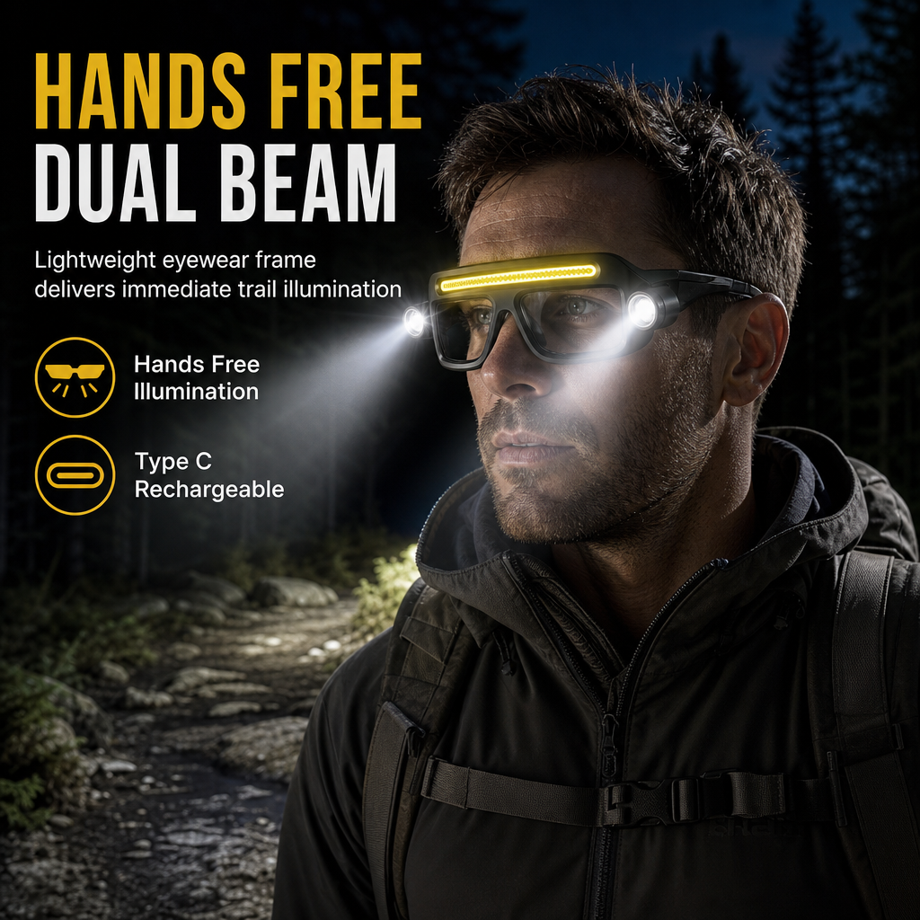 Occhiali da Lavoro con Luce Frontale LED Ricaricabili Type-C 🛠️👓💡