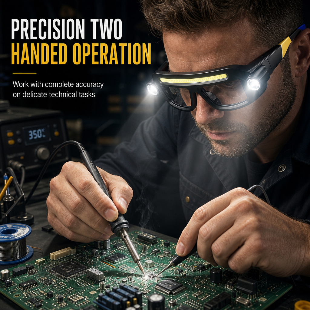 Occhiali da Lavoro con Luce Frontale LED Ricaricabili Type-C 🛠️👓💡
