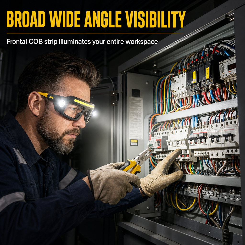 Occhiali da Lavoro con Luce Frontale LED Ricaricabili Type-C 🛠️👓💡