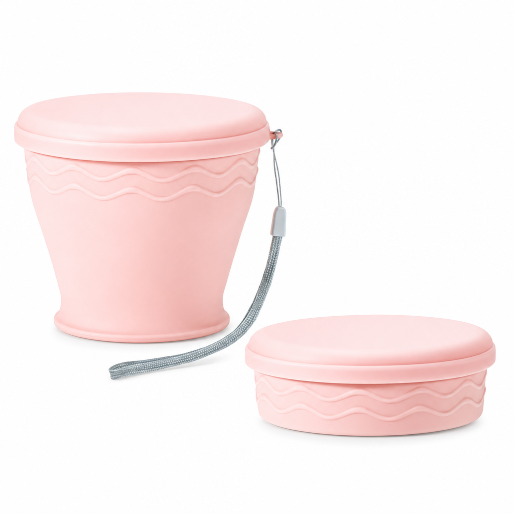 Bicchiere da viaggio pieghevole in silicone ⛺🥤🥛 Corpo in silicone pieghevole, bordo in acciaio, con fascetta di trasporto, si apre e si chiude velocemente, si lava facilmente e occupa poco spazio nello zaino per campeggio e viaggi.