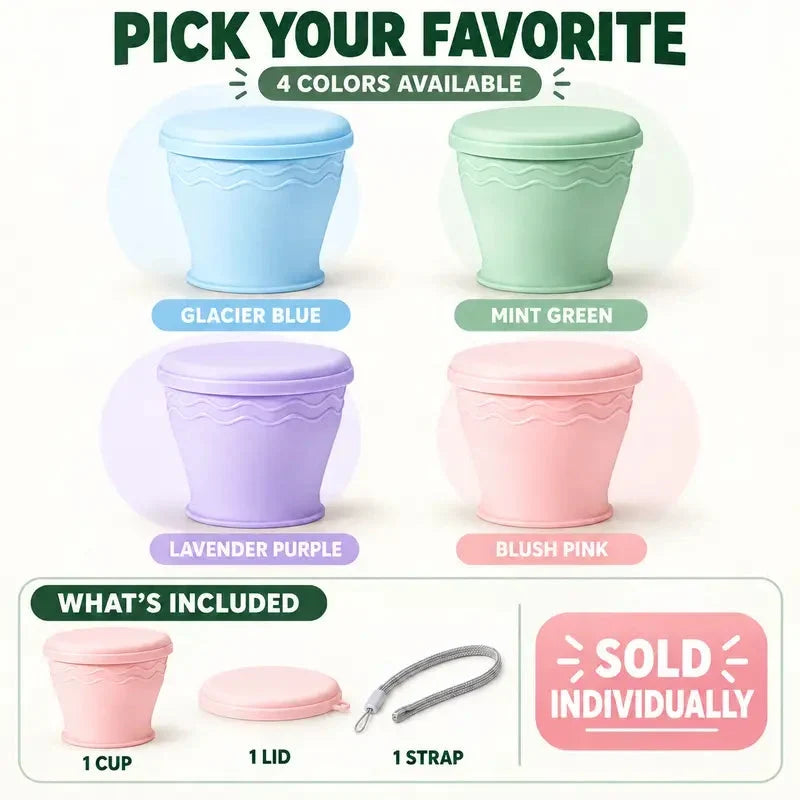 Bicchiere da viaggio pieghevole in silicone ⛺🥤🥛 Corpo in silicone pieghevole, bordo in acciaio, con fascetta di trasporto, si apre e si chiude velocemente, si lava facilmente e occupa poco spazio nello zaino per campeggio e viaggi.