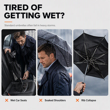 ☂️50% DI SCONTO ORA! Ombrello pieghevole extra large – 130 cm, 12 stecche, antivento e con chiusura inversa, protezione solare UPF50+ per la famiglia, gli spostamenti quotidiani e le attività all'aperto