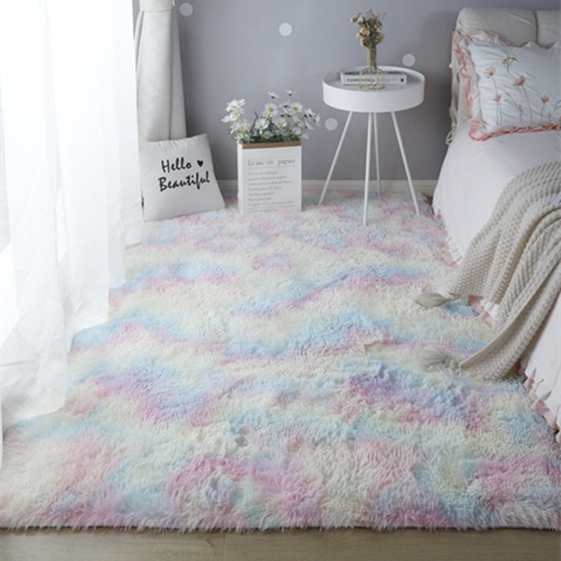 Tappeto Shaggy Velvet Morbidissimo 🏠🦶☁️ Il pelo alto in velluto isola il freddo del pavimento, base antiscivolo stabile, trama fitta senza pelucchi, lavabile, dona comfort costante nella tua stanza.
